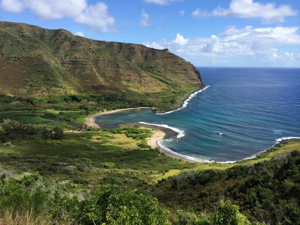 Calm south-shore waters and reef off Kaunakakai on Molokaʻi